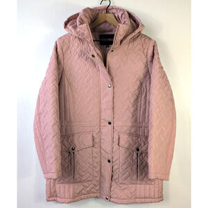Big Chill Quilted Hooded Jacket Women’s XL Pink Warm Winter Coat with Pockets